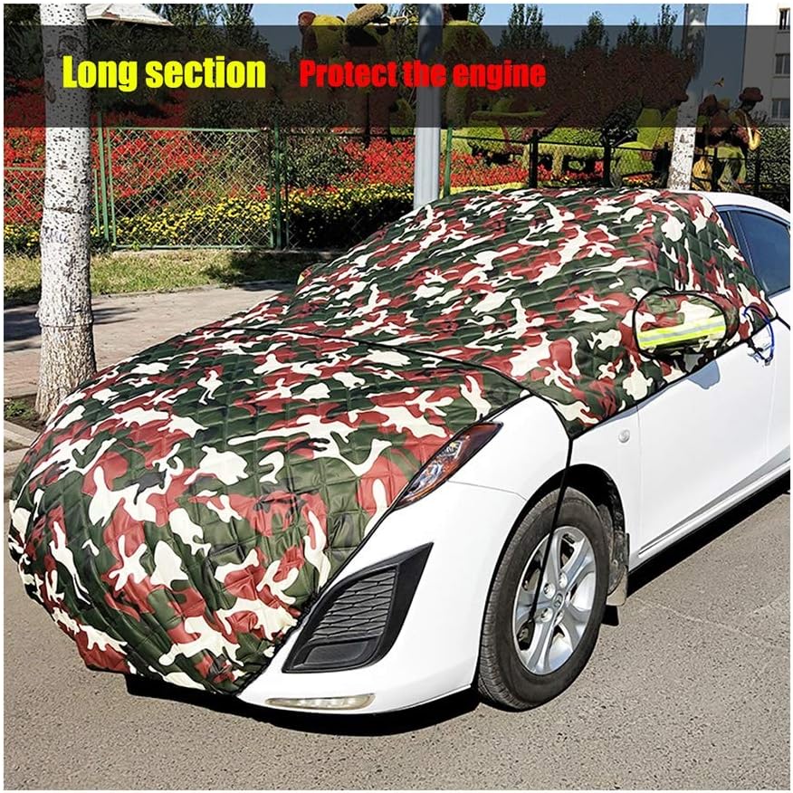 車フロントガラスカバー 車用凍結防止カバー日よけ 防氷 霜広いカバレッジエンジン保護柔軟な取り外し防風固定オックスフォード布 Mahfei Size 3pcs Green Color お気に入り