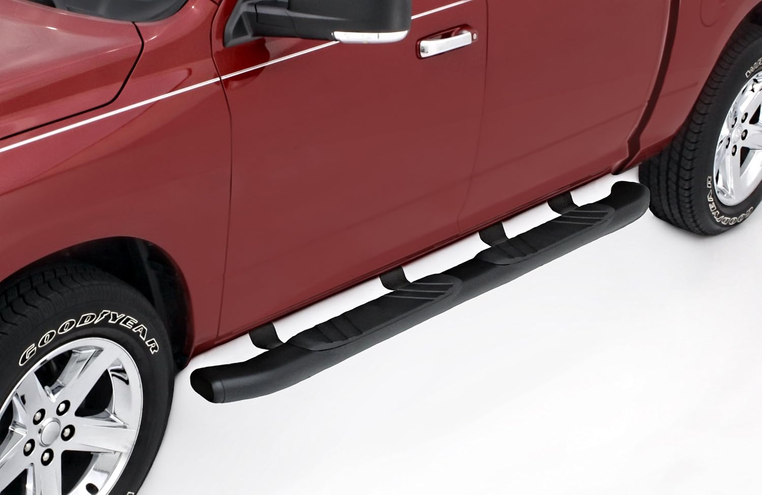 Lund 22758026 Black Composite 5" Oval Bent Nerf Bars for 1997-2009 Ford Expedition, 2001-2003 F-150 SuperCrew