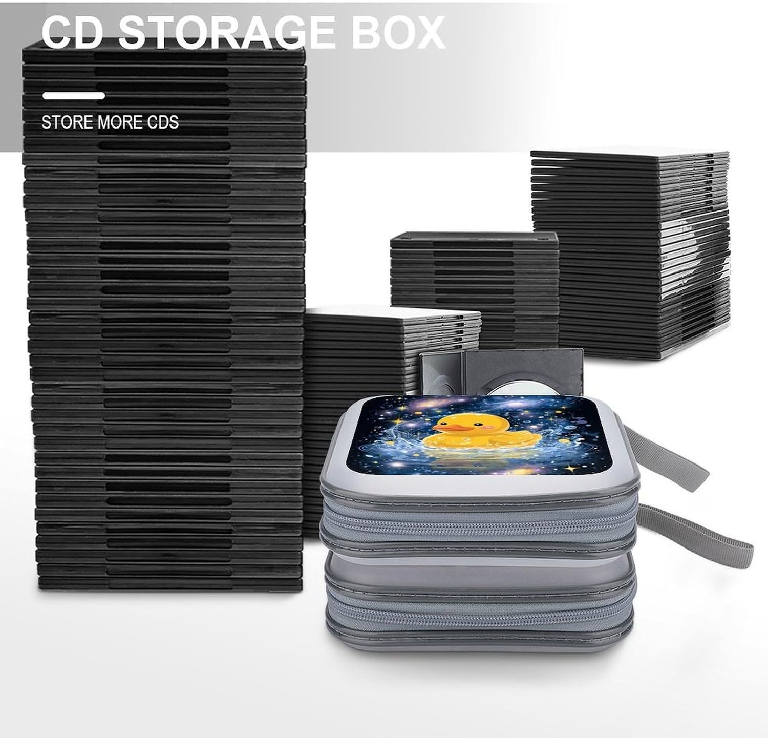 Rubber Duckyes Splashing Universes CD Case DVD Storage Holder Binder 40 Capacity