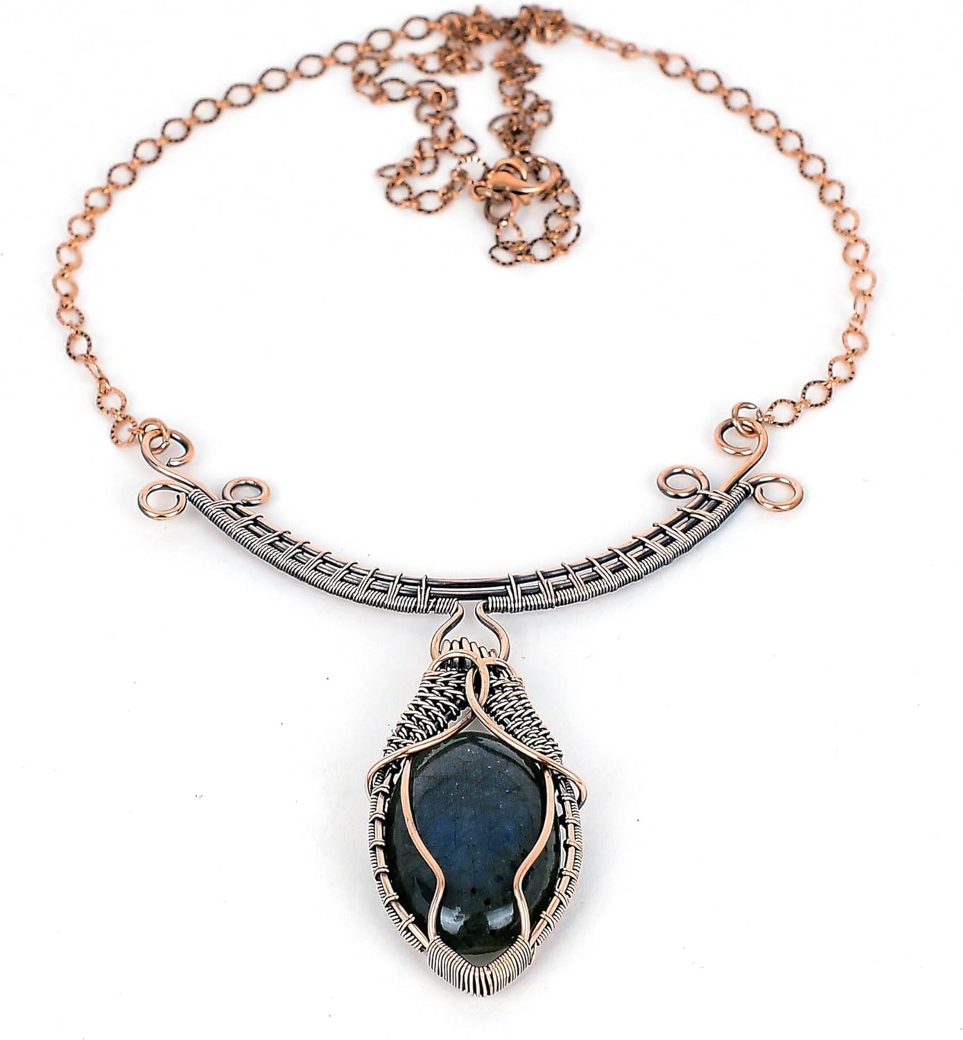 Tanay Gems and Jewels Labradorite Copper Necklace, Wire Wrapped Gemstone Jewelry, Handmade Dainty Necklace, Unique Gift for Women, Copper Jewelry for Special Occasions - Image 7