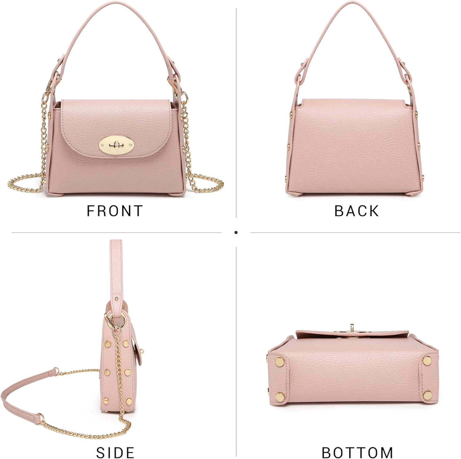 VONMAY Women Small Crossbody Bag Studded Evening Bags Clutch Purse Mini Satchel Handbag for Wedding Prom Cocktail Party | mini clutch purse, prom clutch bag, dressy small handbag, studded evening bag, small crossbody bag, chain strap purse