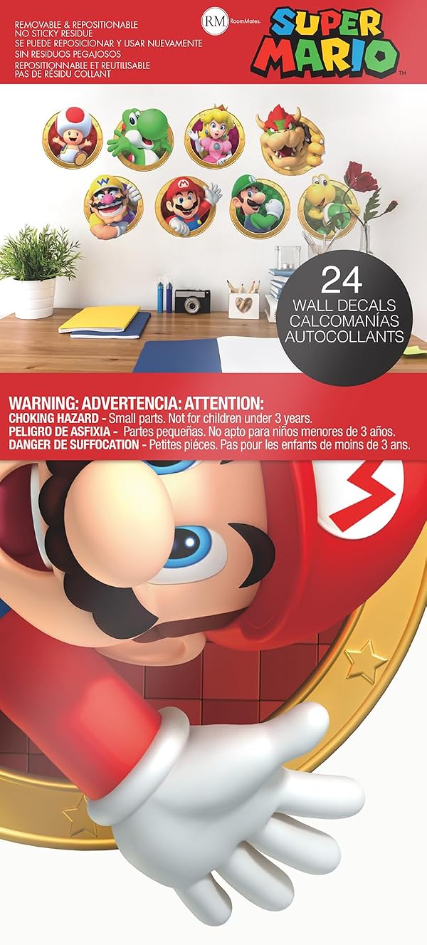 RoomMates RMK5224SCS Super Mario Character Peel and Stick Wall Decals by RoomMates - Used condition - Image 2