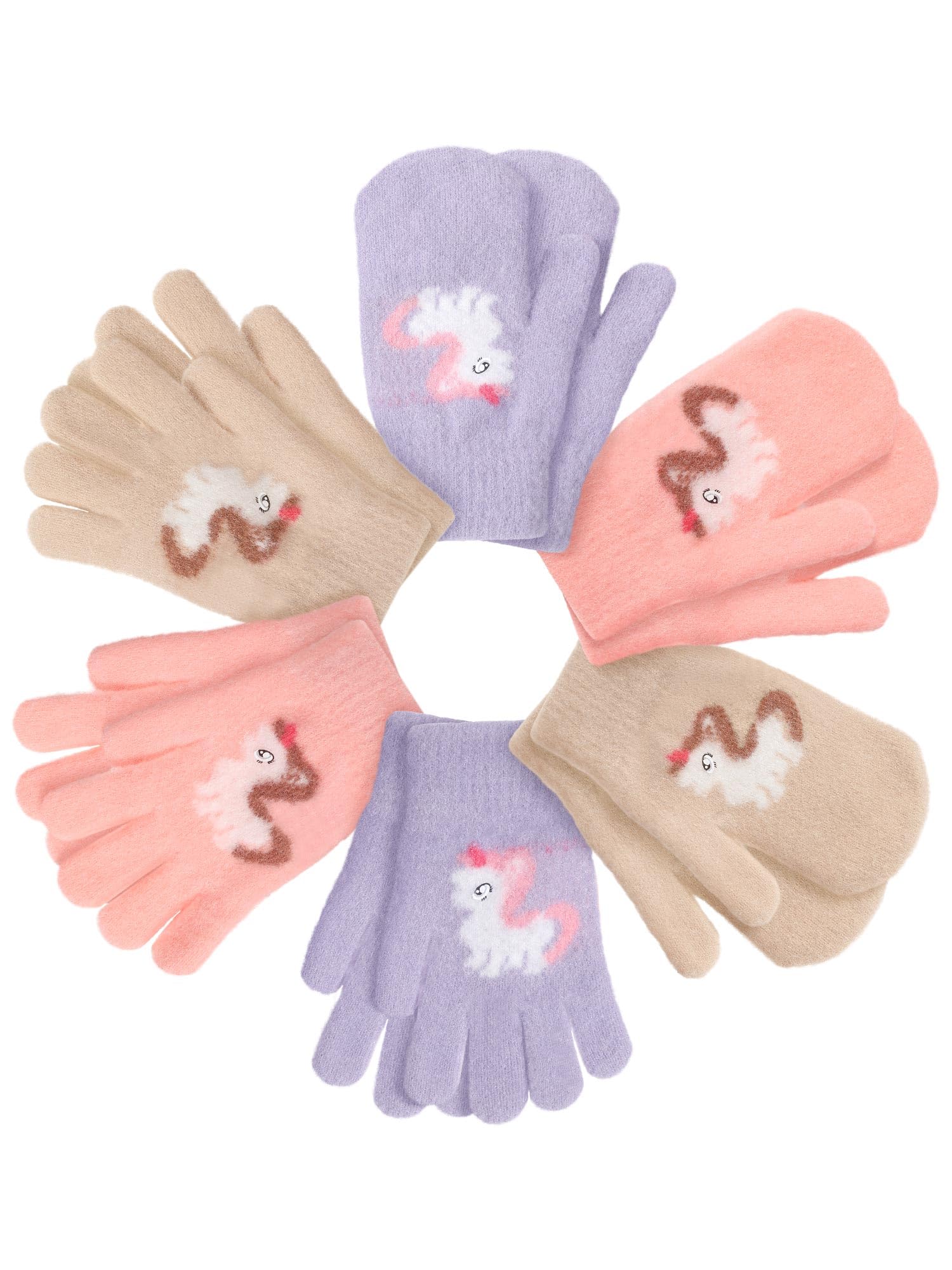 SATINIOR 6 Pairs Toddler Kids Mittens