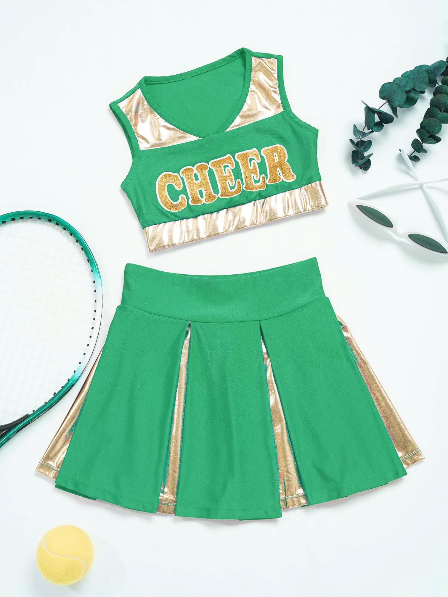 Amazon | [Agoky] 可愛い チアリーディング ジュニアノースリーブ ミニ