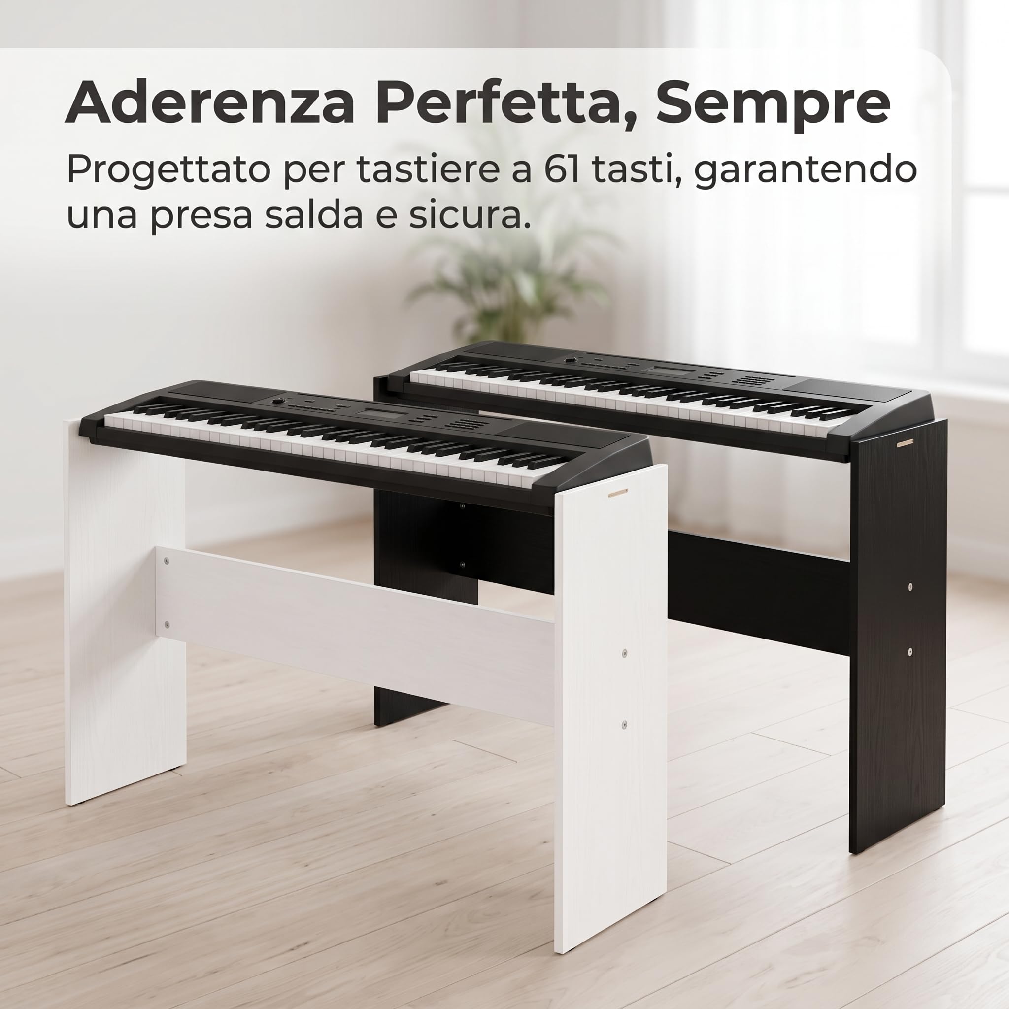 Harilla Supporto Tastiera Elettronica Regolabile Stand Piano Tastiera Base Staffa in Ferro E Pannello in Legno Piattaforma Stabile Anti Vibrazioni Adatto per Studio Registrazione Concerti