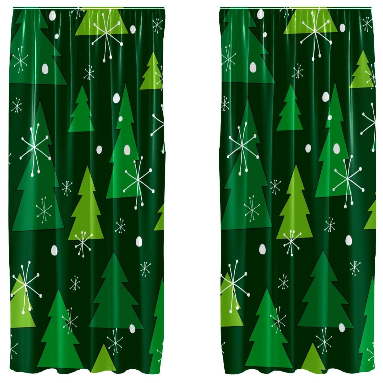 Rideaux occultants de Noël pour chambre vert : créez un cocon de douceur hivernal de 140x213cm