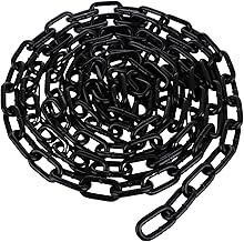 YAYODS 4 Metres Heavy Duty Chain, 8MM Black Carbon Steel Chain Link, Galvanized Steel Welded Chain Lift for for Hanging Plants, Fence Gate, Garage Doors, Swing Chain, Bicycle Security Lock