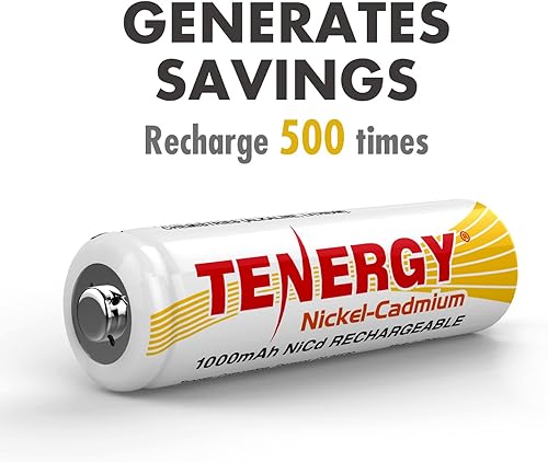 Miniatura 5 de Tenergy, Batería NiCd AA 1000 mAh, 21045, 4 Piezas, 4