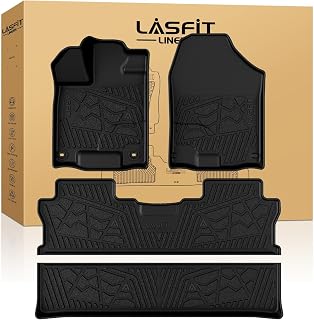 Floor Mats for Honda Ridgeline 2026 2025 2024 2023-2017 Crew Cab, All Weather Protection TPE Non-Slip Custom Fit Automotive Accessories Floor Liners 1st & 2nd Row, Black