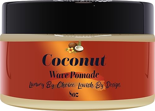 Pomada ultra suave de 360 ondas, mantequilla de coco de 8 onzas, crema de peinado no grasa de fijación fuerte para ondas profundas, manteca de