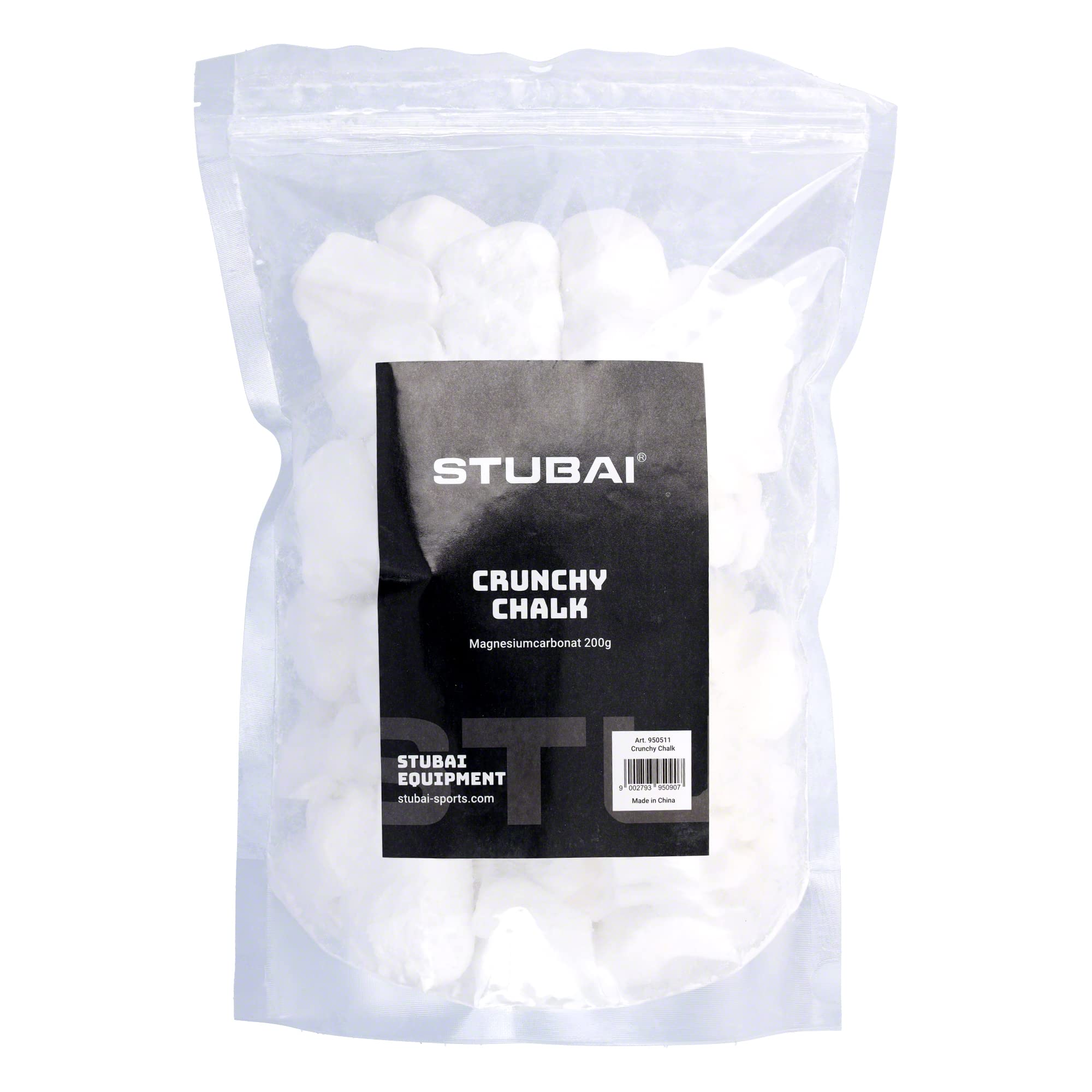 STUBAI Bergsport Magnesiumpulver 10 x 200 g Beutel | Mischung aus Blöcken & Pulver | staubarm, super trocken, wiederverschließbar | für Klettern, Bouldern, Turnen, Fitness, Gewichtheben, Crossfit