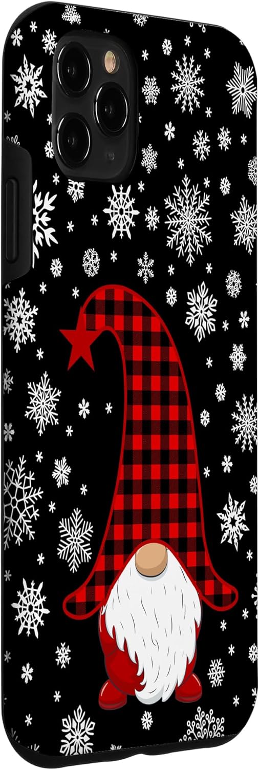 Gnomes Buffalo Plaid Christmas Snowflakes Gifts Santa Gnome Case for iPhone 11 Pro Max