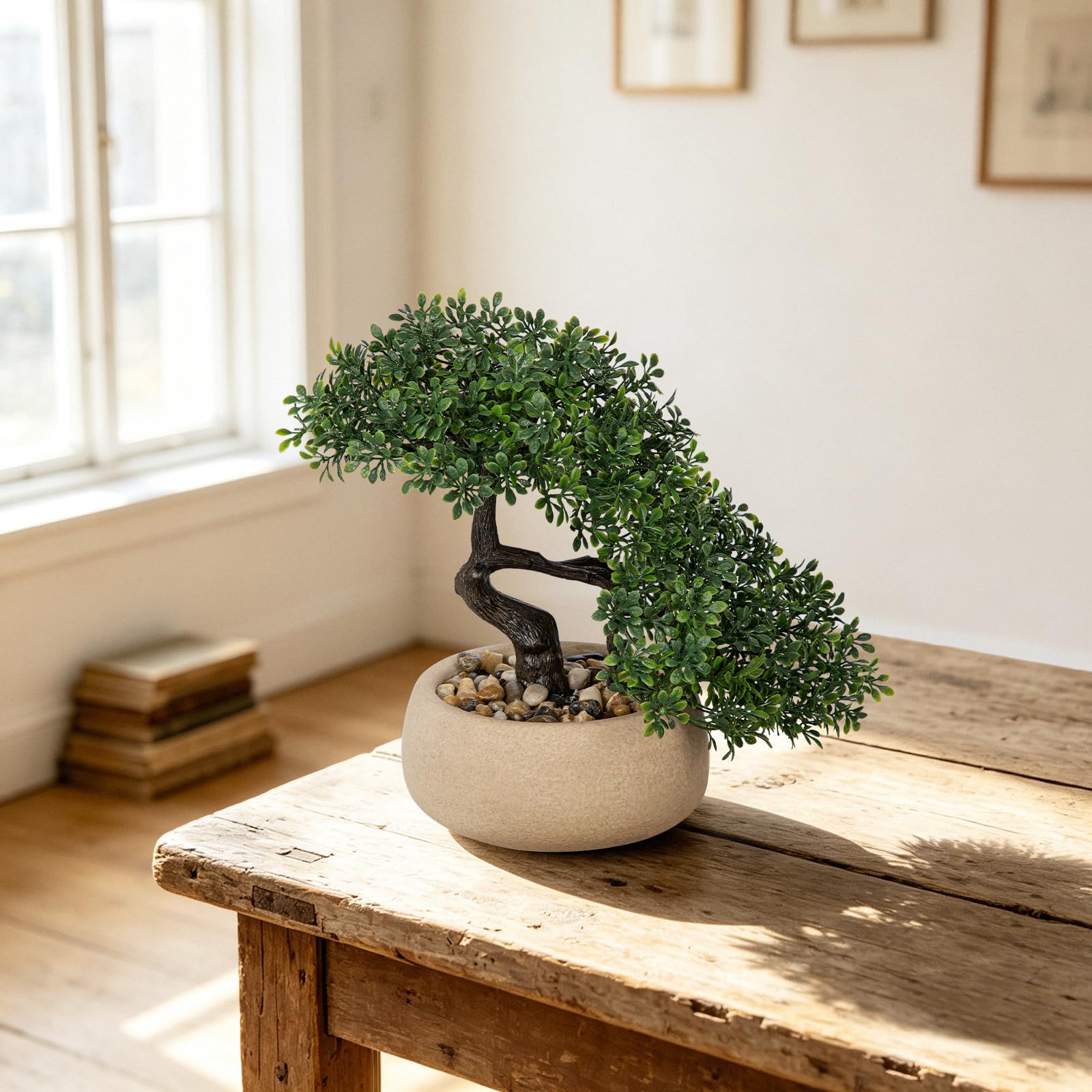 Bonsai artificiale, bonsai Podocarpus, piante artificiali decorative come