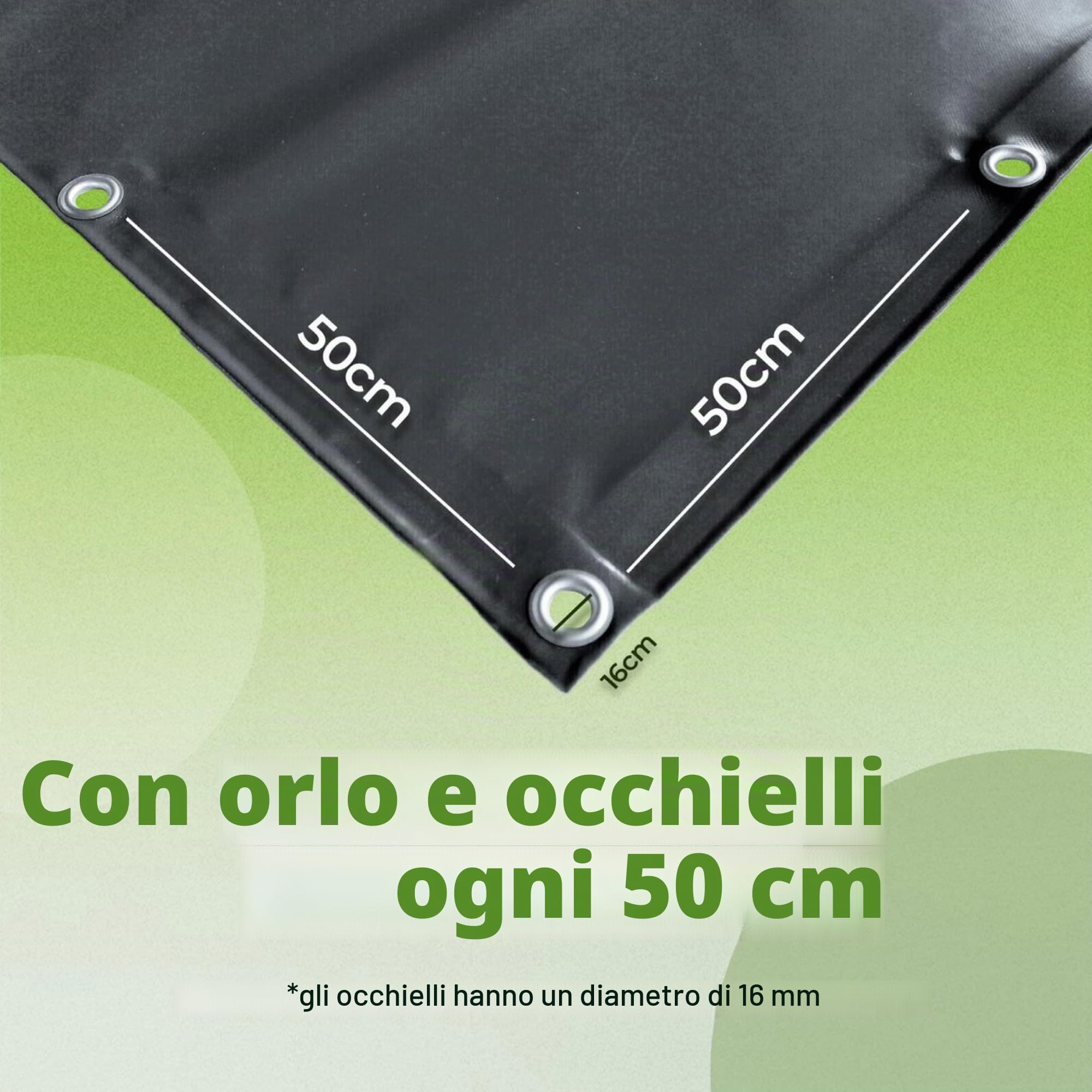 Telone per camion, 700 g, telo di copertura in PVC, occhielli ogni 50 cm, con orlo su misura, impermeabile, robusto, resistente ai raggi UV, di alta qualità (antracite, 2,40 m x 6,00 m)