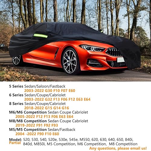 Miniatura 2 de Funda de Coche Personalizada Compatible con BMW Serie 5 Sedán 2003-2025, M5 Sedán 2004-2025, i5, Funda de Coche para Todo Clima Impermeable para