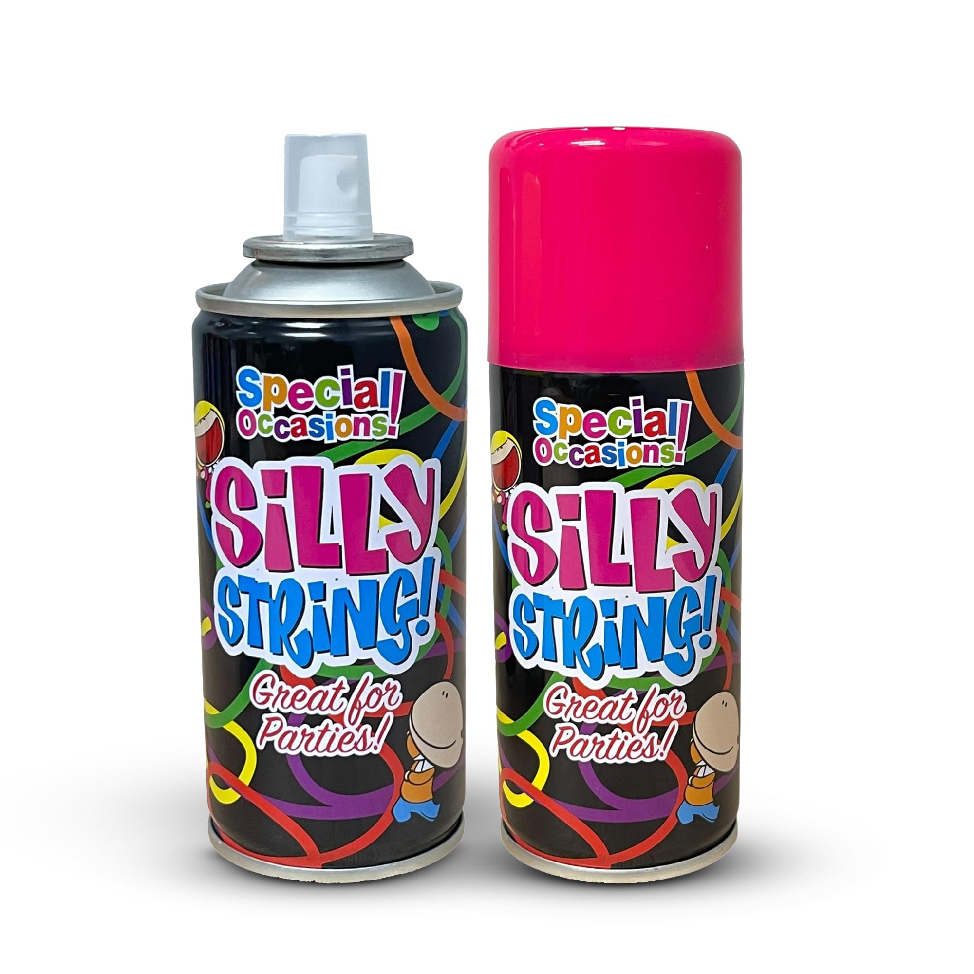 PNJB Assorted Colours Silly String Spray - Perfect For Kids' Birthday Parties And Celebration Occasions, Easy To Use, Suitable For Indoor And Outdoor Use, (6 PCS)