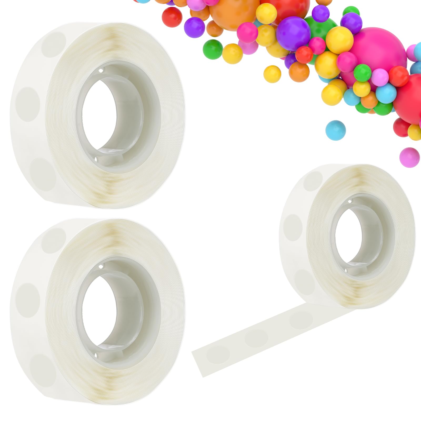 Natipo 600PCS Glue Balloon Dots, Removable Balloon Sticky Spots,Extra Strong Glue Balloon Dots Double Sided for Birthday Party Wedding Christmas Decorations and DIY Scrapbooking Craft.