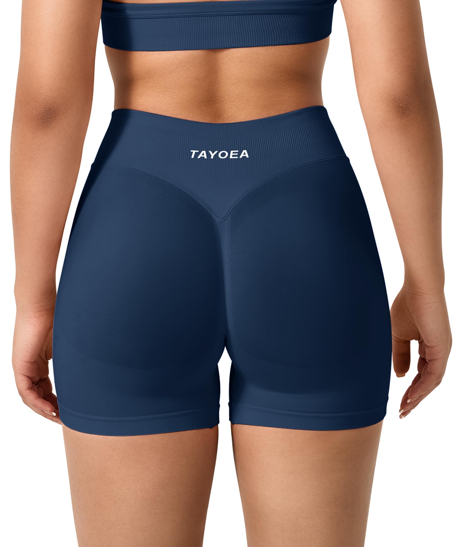 TAYOEA Pantalones Cortos Ciclismo Deportivos para Mujer Mallas Correr Cintura Alta Gimnasio Fitness Yoga Medias Push Up Booty Butt Scrunch Opaco Sin Costuras — view 6