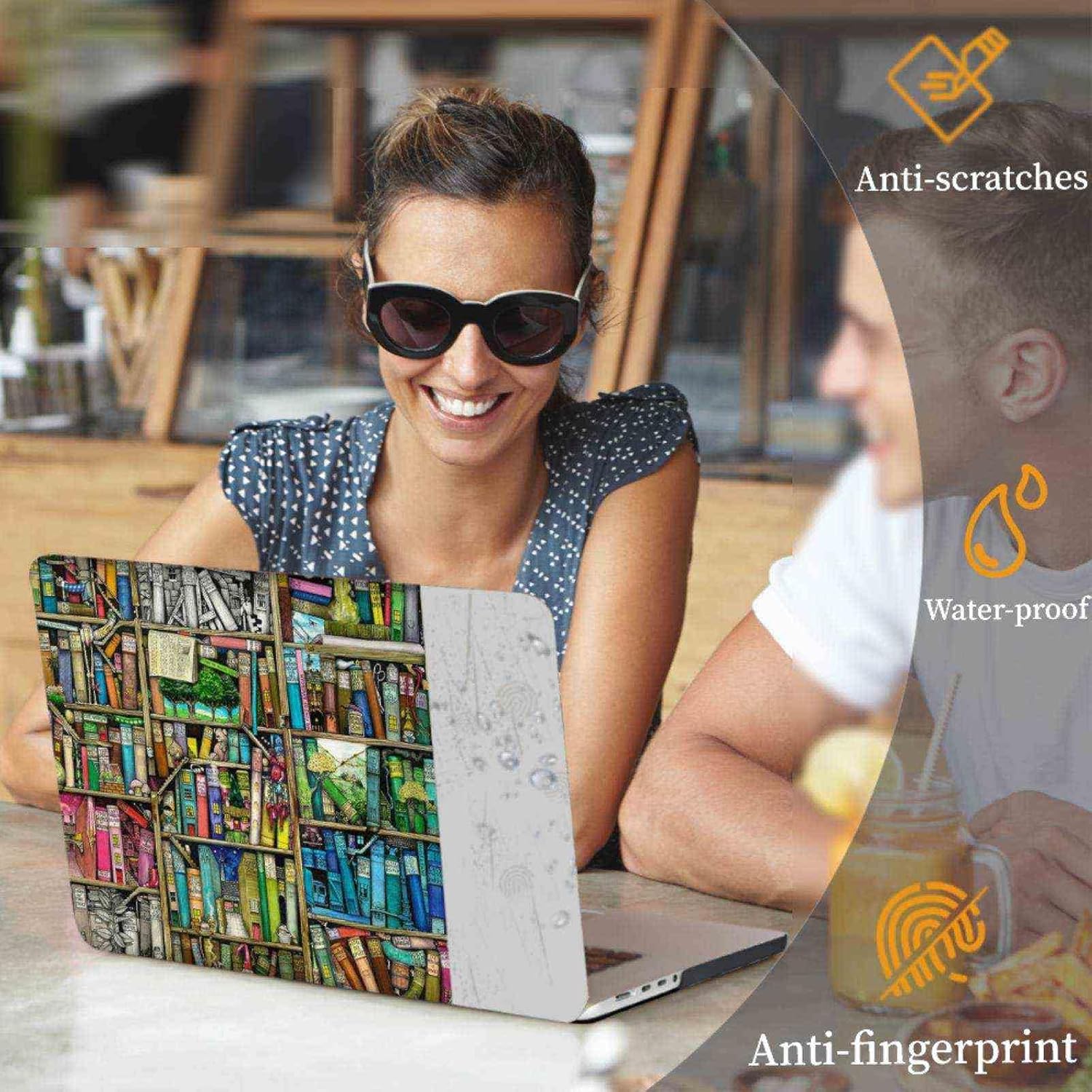 Slim Laptop Cover for MacBook Air 13.6 inch Case 2025 2024 2023 2022 Release Model M4 A3240 A2681 A3113 M3 M2 Chip,Graphic Hard Plastic Shell & Keyboard Skin & Sleeve, 713 Green Books