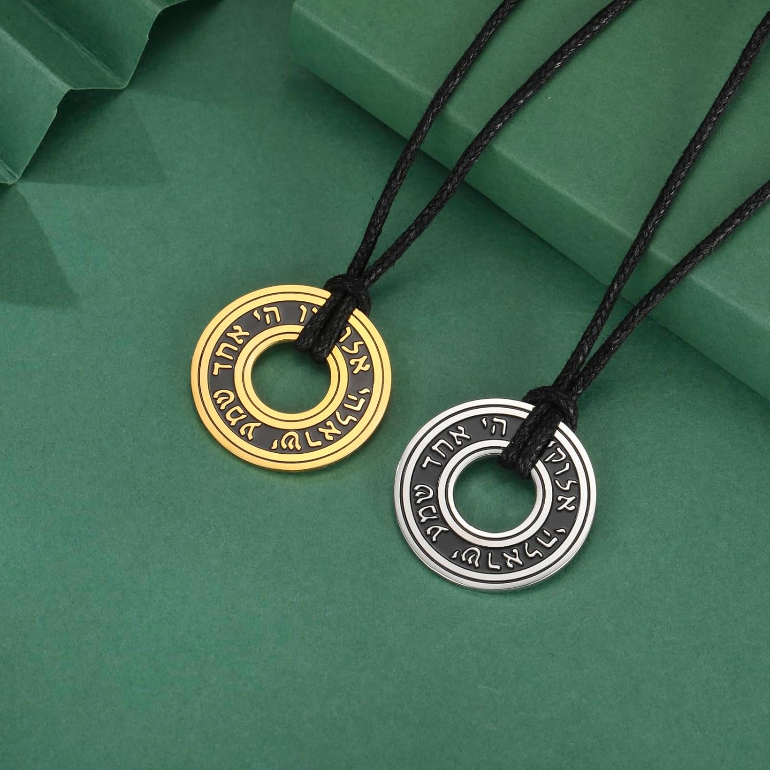 Amaxer Shema Yisrael Adjustable Necklace for Unisex Stainless Steel Hebrew Pendant Kabbalah Blessing Jewish Religious Rope Chain Jewelry - Image 5