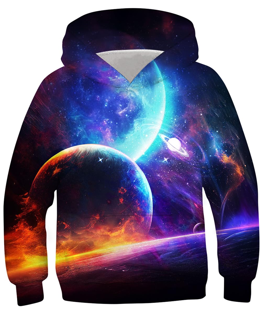 kids4ever Unisex Kinder Hoodie 3D Lustig GedrucKt Kapuzenpullover Langarm Pullover Hoodies Sweatshirt für Jungen Mädchen mit Tasche Alter 6-16