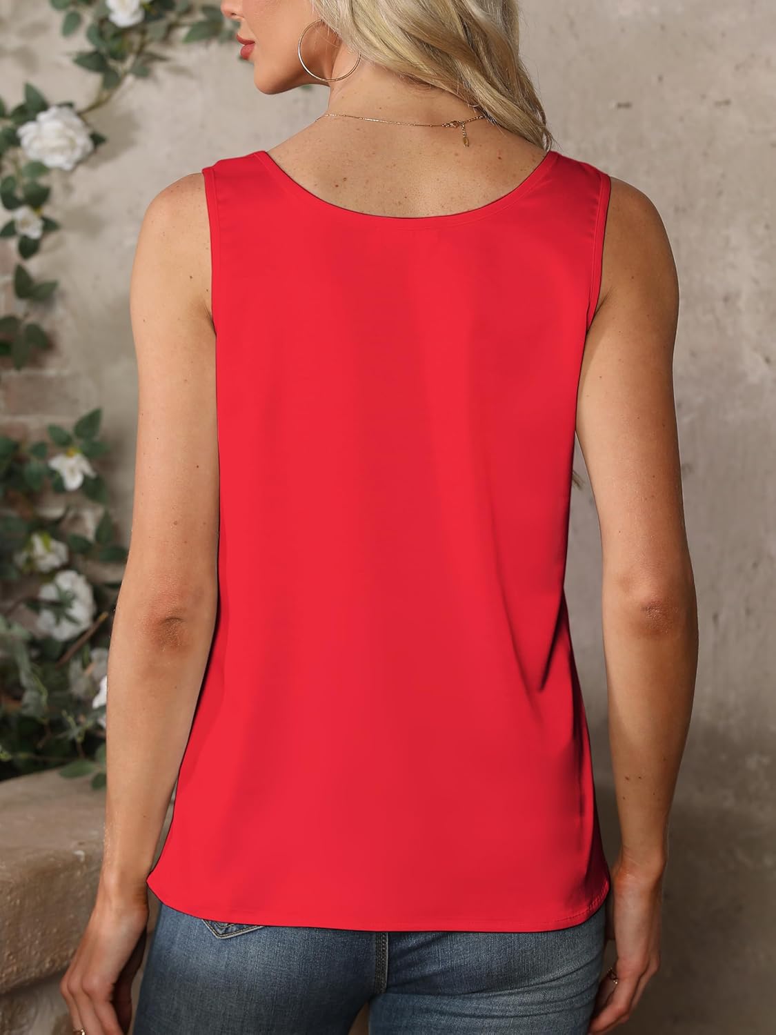 Mawor Silk Satin Tank Top for Women Summer Camisole 2025 Sleeveless Blouse Dressy Casual Shirt Outfits - Image 4