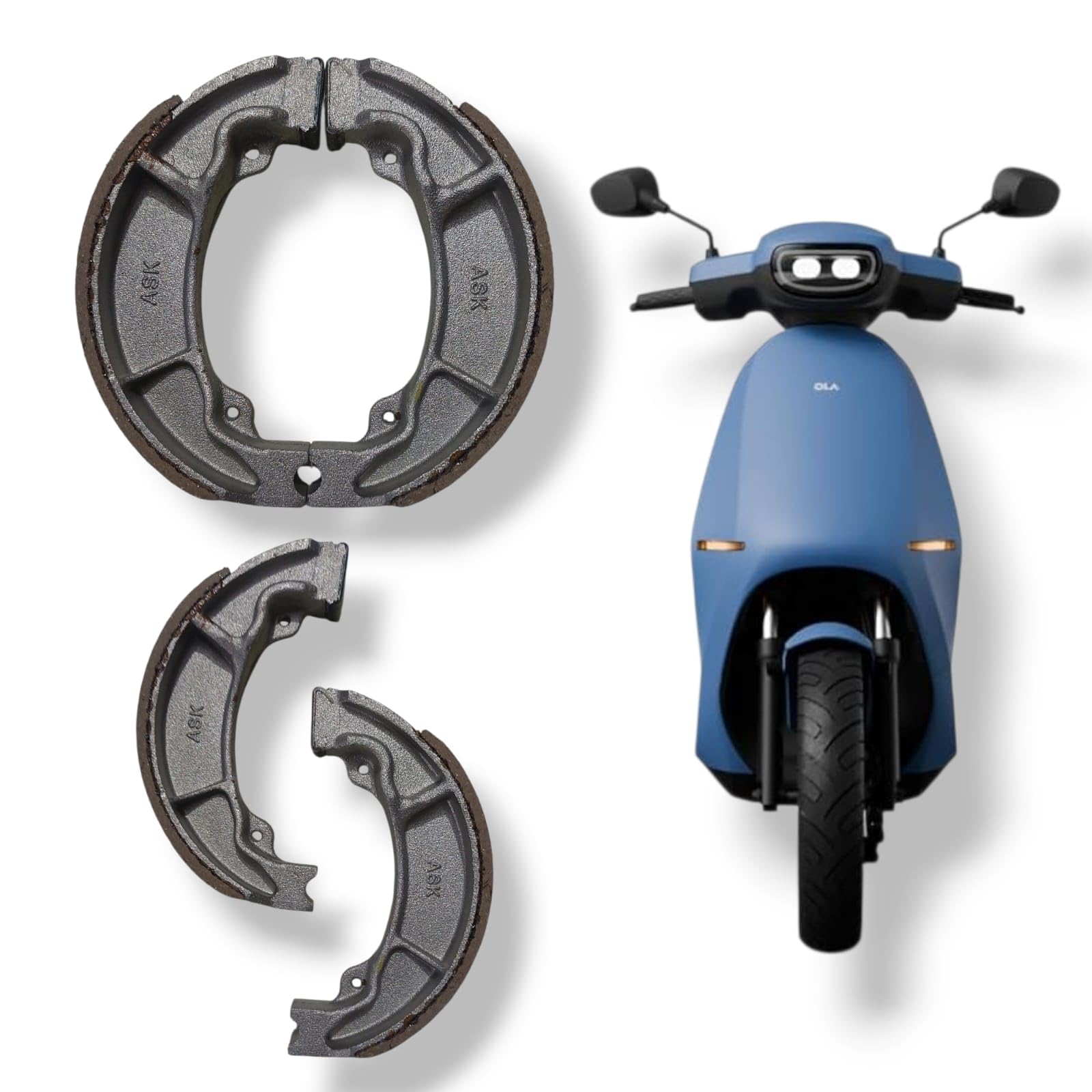Compatible with Ola Electric Brake Shoes for S1 AIR, S1 X, S1 X Plus Gen 2, High Performance Front and Rear, Single Tyre Set (.1..)