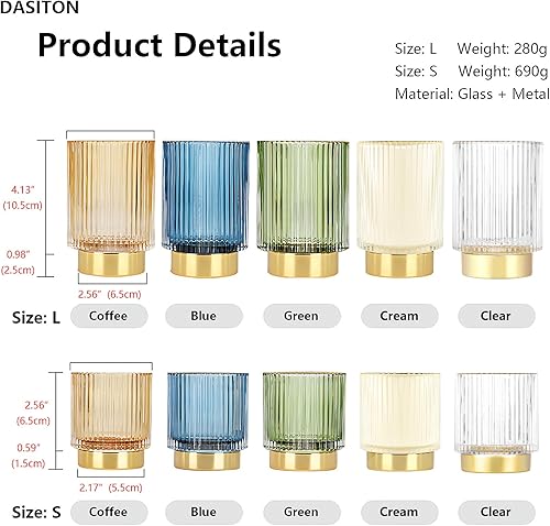 Miniatura 6 de DASITON Organizador de brochas de maquillaje, cepillo de maquillaje cosmético de cristal, soporte de almacenamiento de pinceles de vidrio, soporte