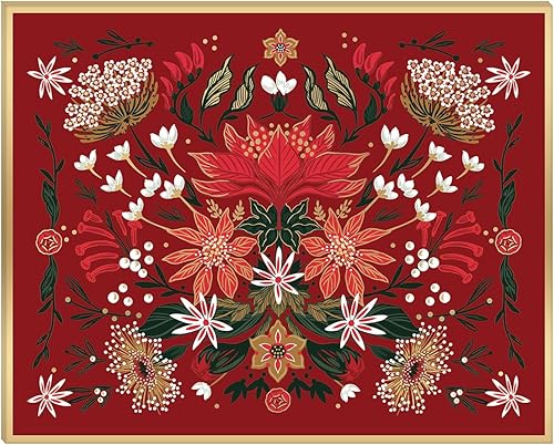 Punch Studio Juego de 12 manteles individuales de jardín de Navidad (50536), tamaño grande