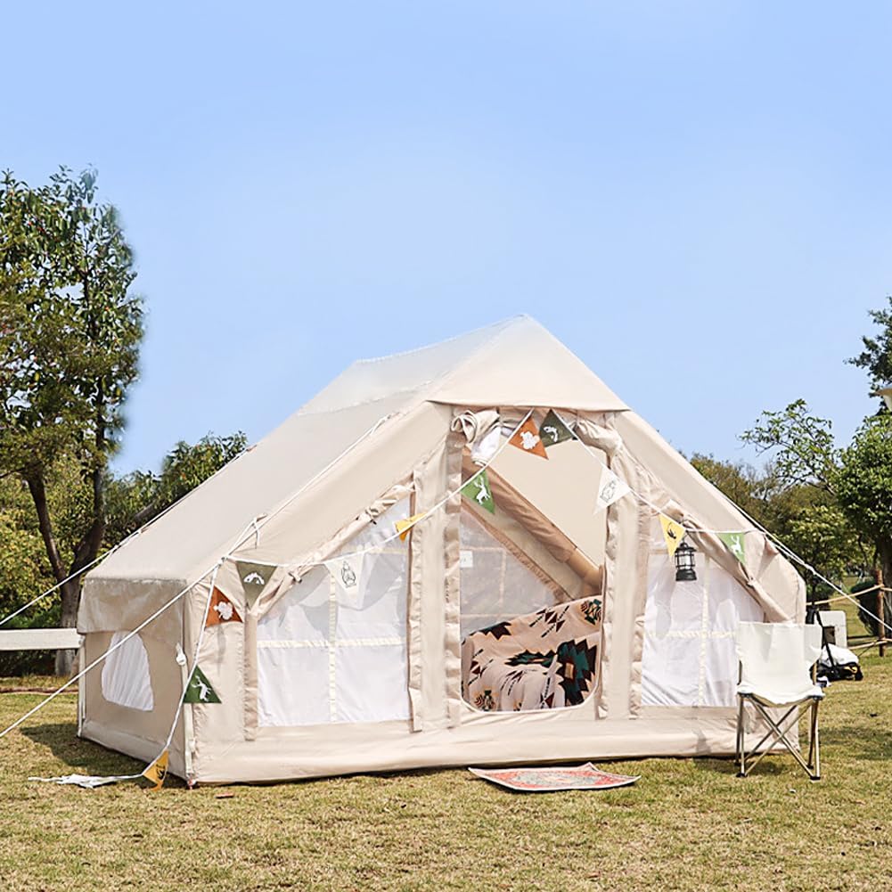 Amazon.co.jp: ポンプ付きインフレータブルキャンプテント、4-6人用