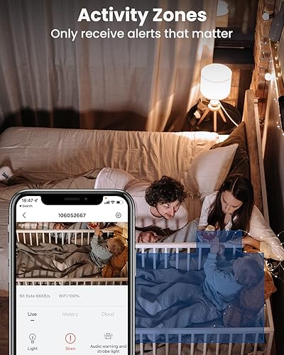 Miniatura 3 de MUBVIEW Cámaras de seguridad inalámbricas para exteriores, cámara de batería inteligente 2K, cámaras para seguridad del hogar con foco y alarma de