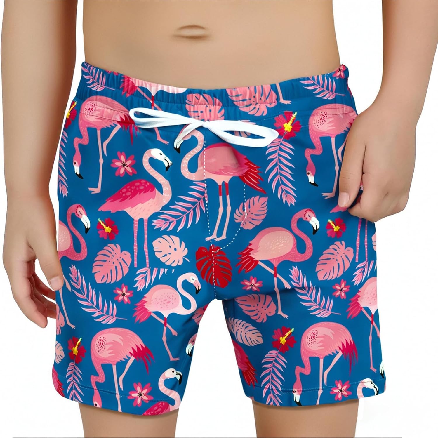 Boys Swim Trunks with Compression Liner Kids Quick Dry Board Shorts Teen Bathing Suit Drawstring Swim Shorts - Image 2