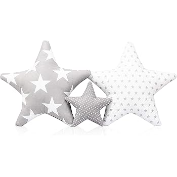 3 Pack Kissen Set Stern Sternchen Zierkissen Ca 60 Cm 28cm Kinderzimmer Zimmer Deko Sternkissen Baby Dekokissen Mit Fullung Fur Schlafzimmer Babyzimmer Kinderbett Madchen Jungen Set12 Amazon De Baby
