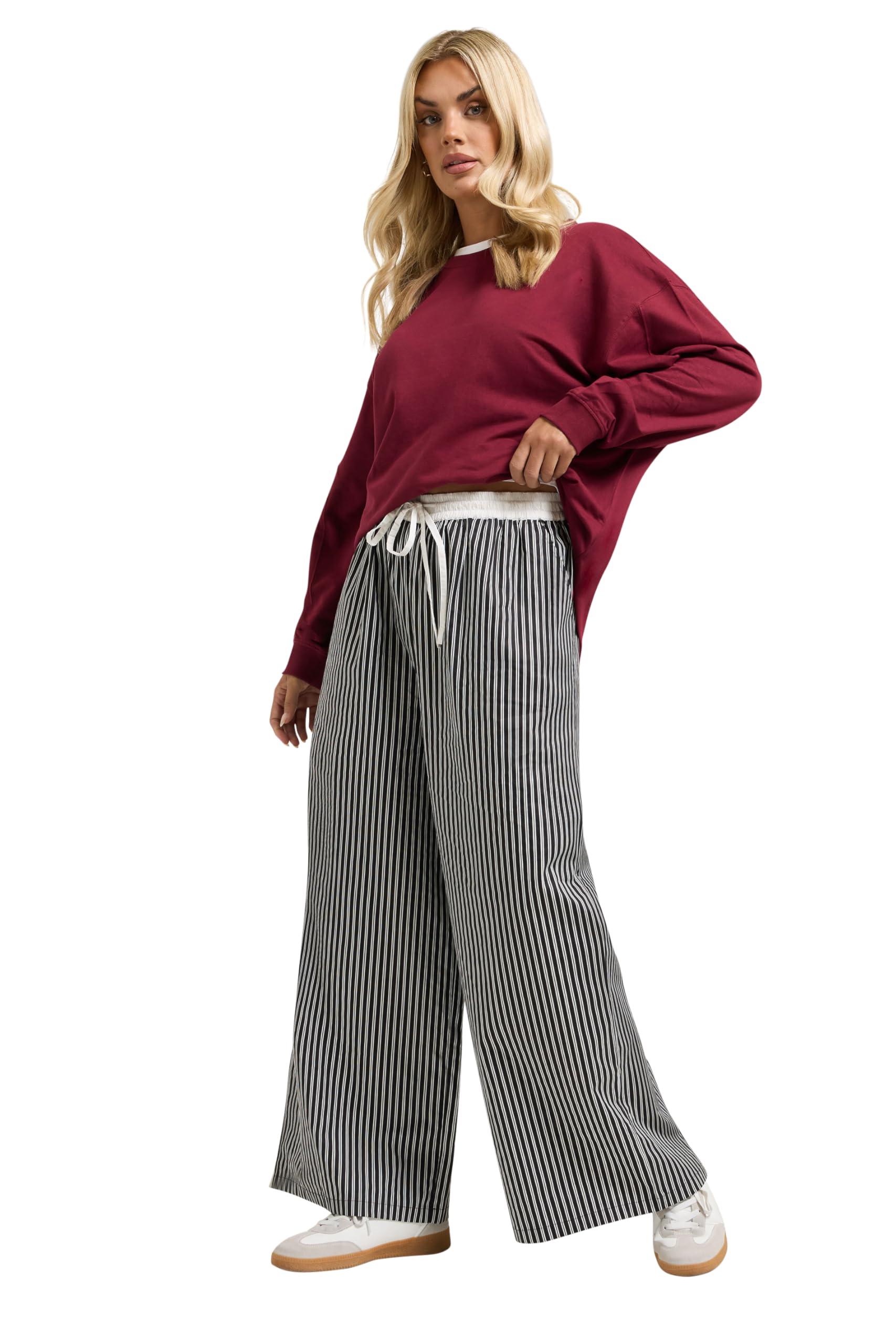 Yours Women's Wide Leg Trousers in Black | Size: 16