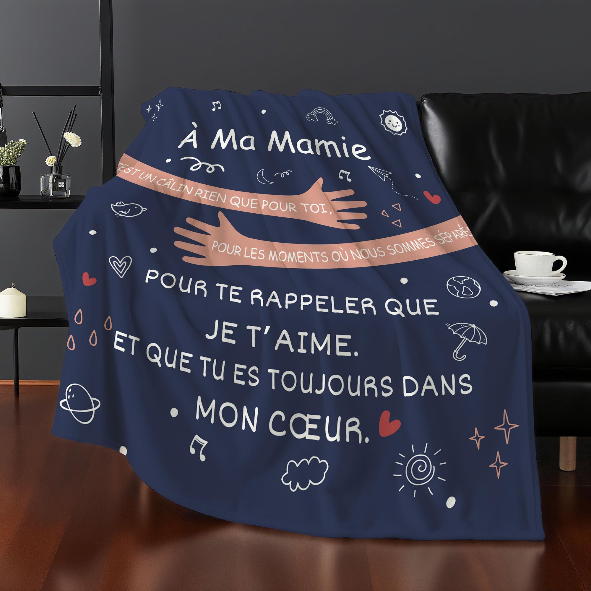 Amorea À Mon Papa C’est Un câlin Rien Que pour Te rappeler Que Je t’Aime Et Que tu ES Toujours dans Mon cœur Couverture pour Papa Père Anniversaire Fête des pères Cadeau de Noël (Papa-a)