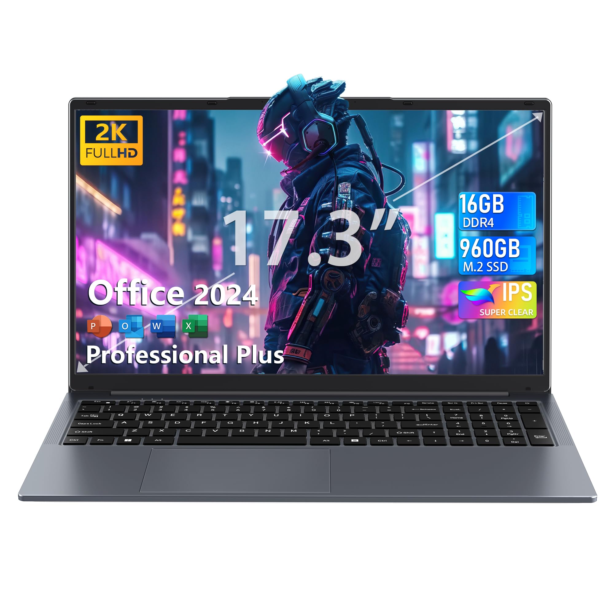 Amazon.co.jp: 2026最新高性能ノートパソコン 17.3インチ 大画面2K