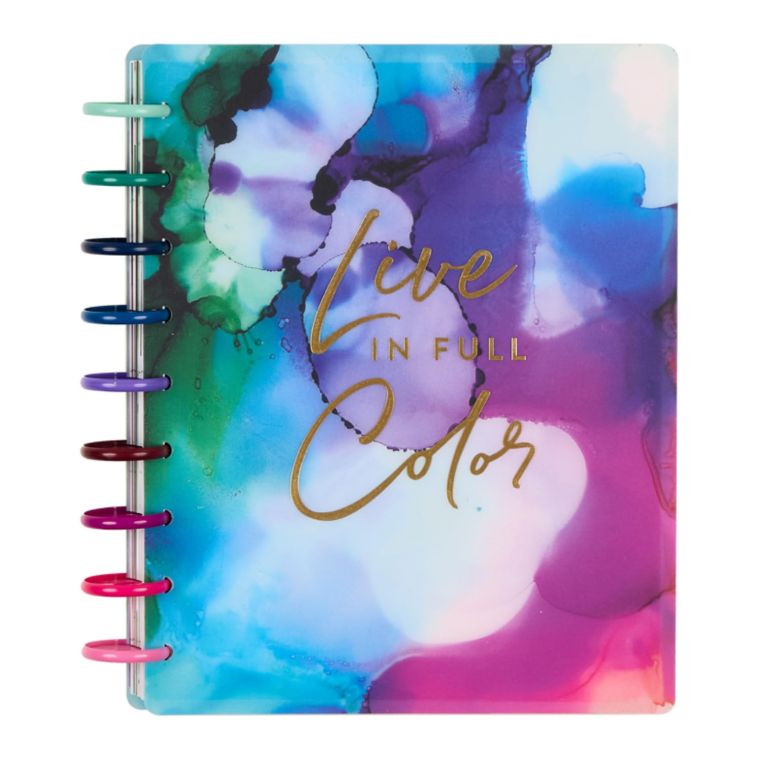 Happy Planner Disc-Bound Planner July 2026–June 2027, Includes 3 Extra Months and 2 Sticker Sheets, Classic Size, 7" x 9.25", Horizontal Layout, Live
