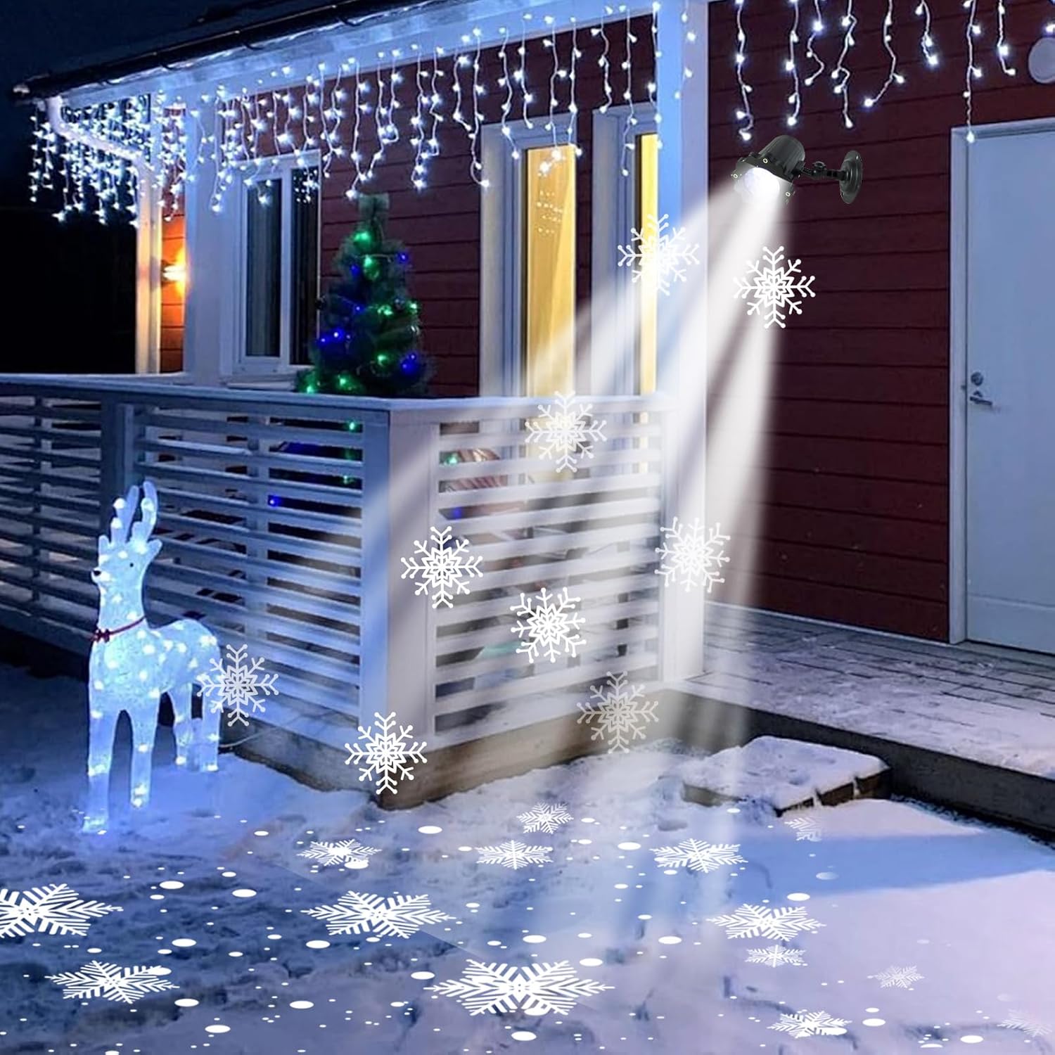 Snow Light Projector | 360° Rotation Snow Projector Lights - Projected Lamp Lighting for Holiday Decorations and Winter Garden