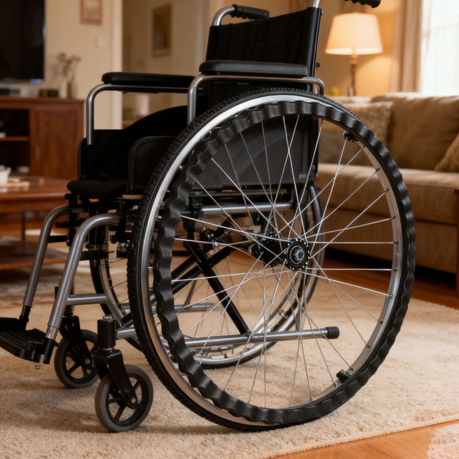 24 Pulgadas Rueda Trasera De Silla De Ruedas,Ruedas De Goma para Silla De Ruedas,2 Piezas Ruedas De Repuesto para Sillas De Ruedas NeumáTicos Macizos,para Sillas De Ruedas Manual