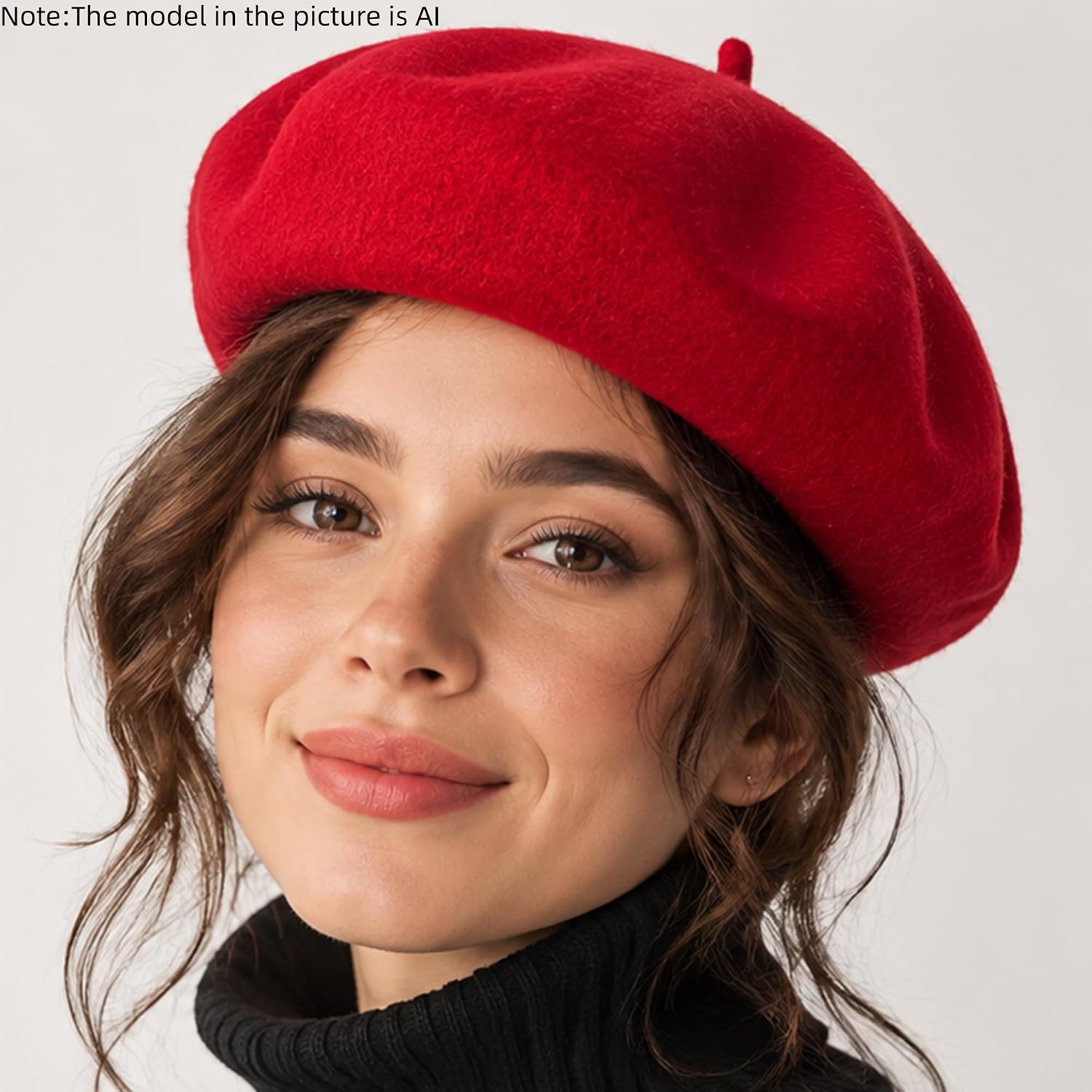Women Men Wool French Beret Solid Color Warm Beanie Hat Artist Painter Fancy Dress Costumes