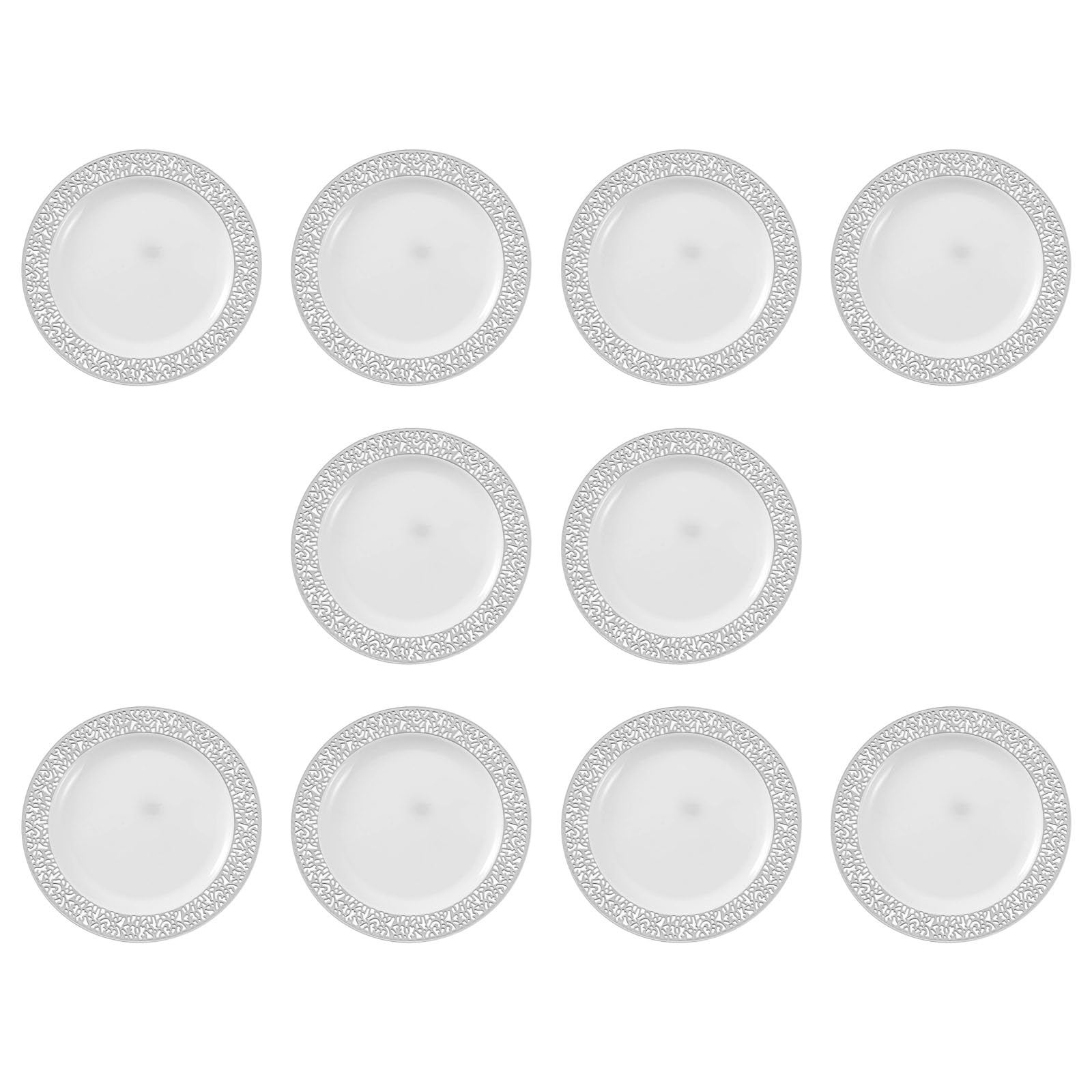 ZEPFJHE 10 Elegant Plates Sturdy with Luxurious Gold Detailing and Decorative Cutouts 10.25 Inch Size Dinner Plate Dinner Plates