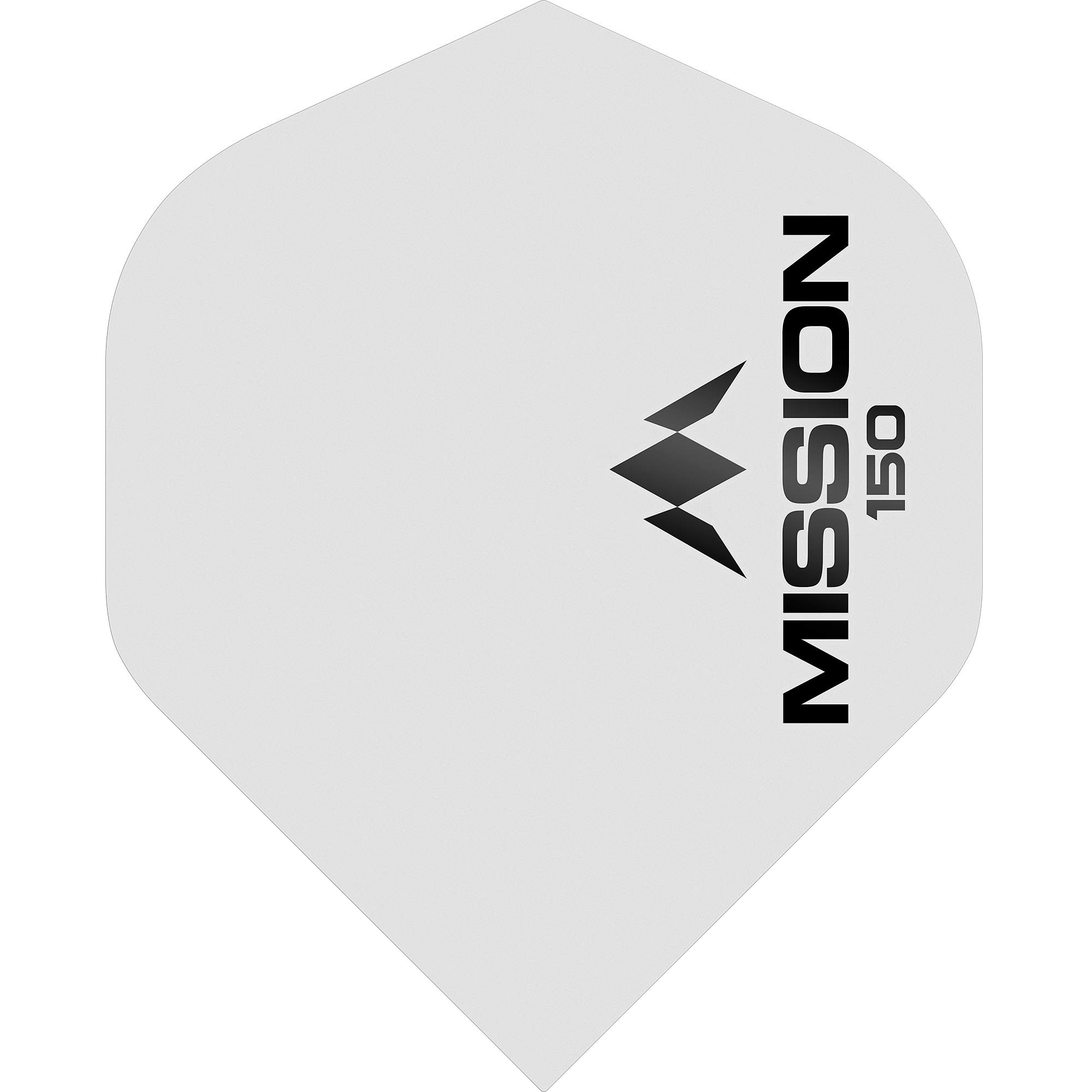 Mission Darts Mission Logo Dart Flights | Thick 150 Micron UV Finish | Standard No2, White, 5 Sets of 3 Flights (#_5xF1860)