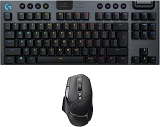 Logitech G502 X LIGHTSPEED Wireless Gaming Mouse + G915 TKL Tenkeyless LIGHTSPEED Wireless RGB Mechanical Gaming Keyboard, LIGHTFORCE, HERO 25K, PC/Windows/macOS - Black