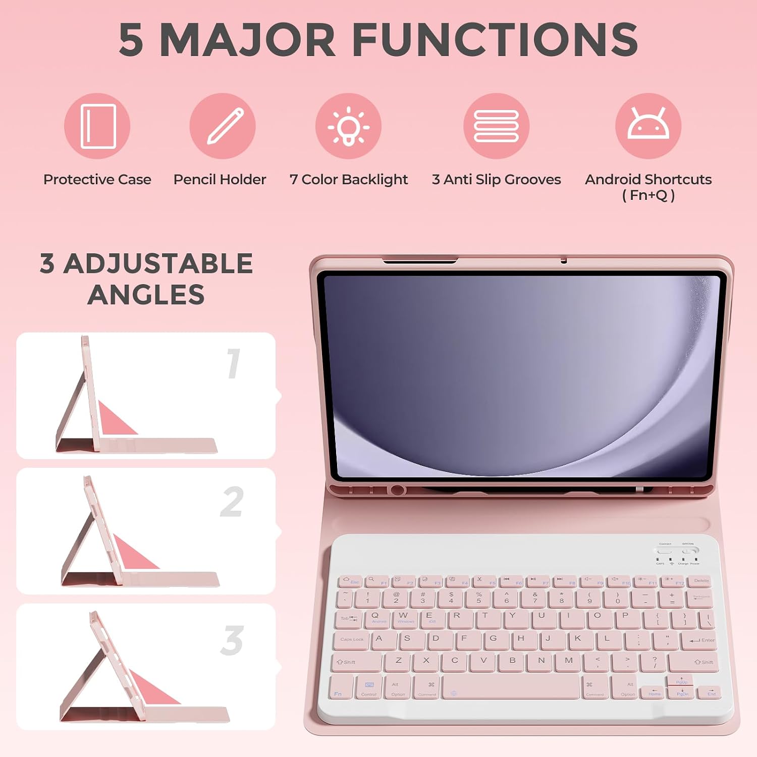 Keyboard Case for Amazon Kindle Fire HD 10&10 Plus 11/13th Gen 10.1 inch, Detachable Magnetic Keyboard Cover for Fire HD 10 2021&2023 with Mouse with Pen Slot.(Pink)