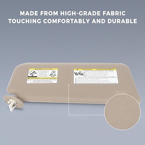 Miniatura 3 de SCITOO Conjunto de visera solar para el lado izquierdo del conductor con techo corredizo para Toyota Venza Beige 74320-0T022-A1 2009 2010 2011 2012