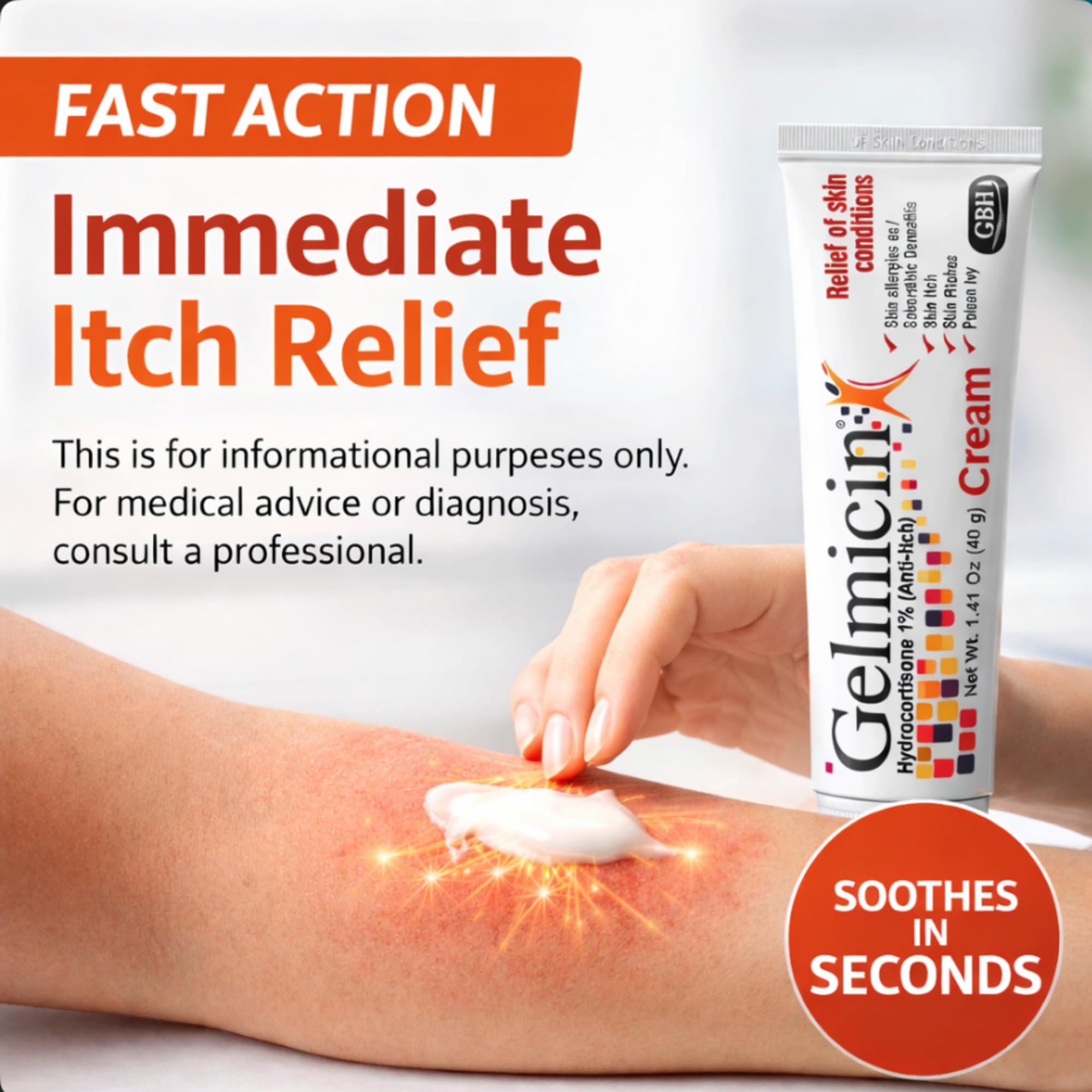 Gelmicin Cream 40g Skin Allergies, Skin Itch, Skin Rashes, Poison Ivy Relief- Contains 1.41 oz — Amazon image 2