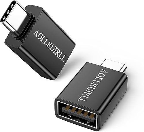 AOLLRUIRLL Adaptador USB C a USB (paquete de 2), adaptador USB-C a USB 3.0 hembra compatible con iMac 2021 iPad Pro 2023 MacBook Pro 2023 portátil,