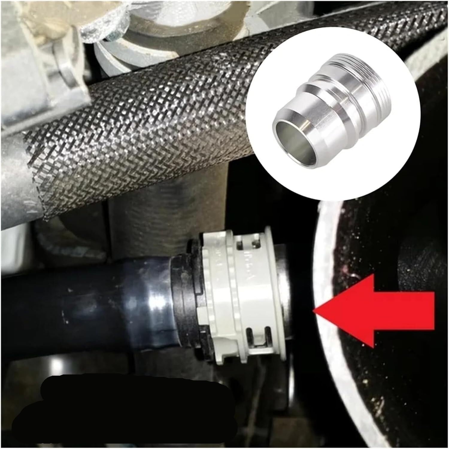 F150 2013-2021 Adapter odpowietrznika silnika — czarny aluminiowy element układu Turbo zapewniający zwiększoną wydajność