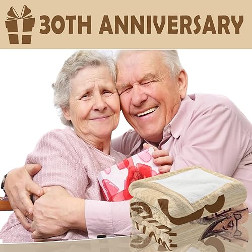 Vista 4 de Regalos de boda de 30 aniversario para parejas, decoraciones de 30 aniversario, manta de 30 aniversario para marido, esposa, ella, él, la mejor