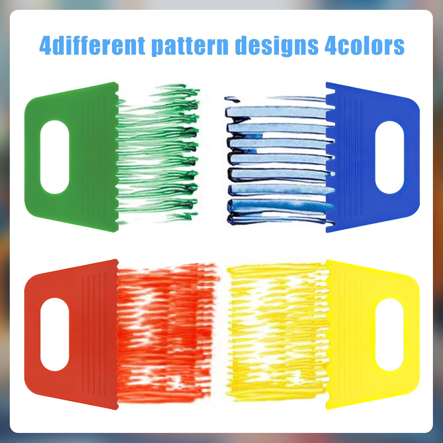 5PCS Paint Scrapers Plastic Textured Art Scraper Tools DIY Graffiti Oil Painting and Drawing Kid's Early Learning Play for Texture Art on Canvas Putty Acrylic Plaster Art Pottery Scraper Tool